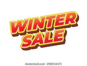 Winter sale. Text effect in super bold fonts with eye catching colors, good for social media ads