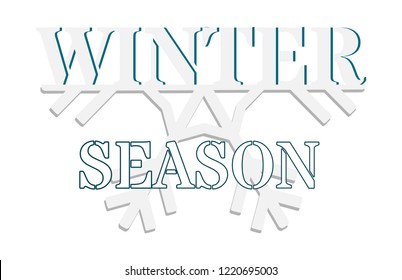 Winter sale - text on half a snowflake