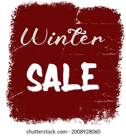 winter sale text on the red painted background