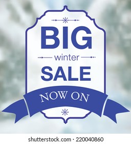 Winter Sale typography, with blurry photo as a background. Vector, Eps 10, gradient mesh.