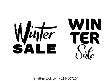 Winter sale typography for poster, banner, logo, printed materials for seasonal promo, sales, discount program, New year or Christmas business event. Isolated lettering without background