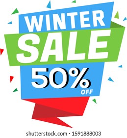 Winter sale vector banner design for shopping promotion. Vector illustration.