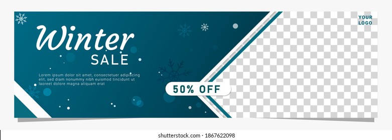 Winter Sale Vector Banner Design For End Of Season Shopping Promotion. Vector Illustration.