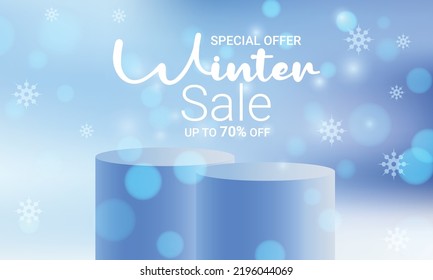 Winter sale vector banner design