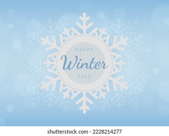 winter sale vector banner design. nowflakes on abstract blue pattern background. vector illustration