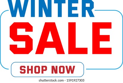 Winter sale vector banner template for sale text in white background for year end promotion. Vector illustration.