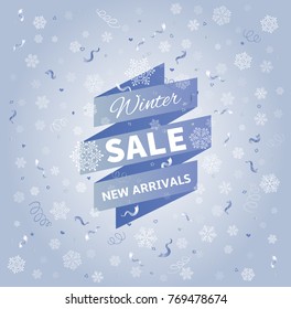 Winter sale. Vector card.