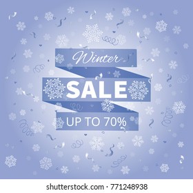 Winter sale. Vector card.
