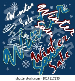 Winter sale - vector illustration