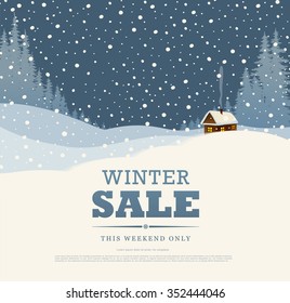 Winter sale. Vector illustration