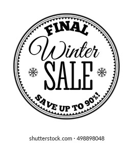 Winter sale. Vector inscription.