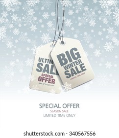 Winter sale. Vector tags