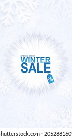 Winter sale vertical  banner. Vector banner design. Winter illustration.