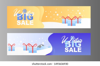 Winter sale web banner background illustration