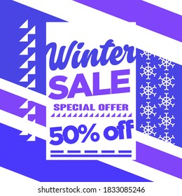 Vector de ilustración de fondo de banner web de venta de invierno