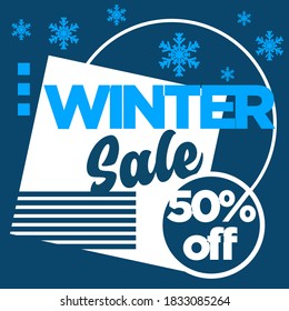 Vector de ilustración de fondo de banner web de venta de invierno