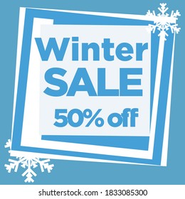 Winter sale web banner background illustration vector