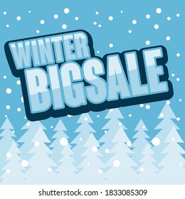 Winter sale web banner background illustration vector