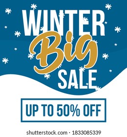 Vector de ilustración de fondo de banner web de venta de invierno
