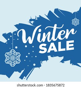 Winter sale web banner background illustration vector