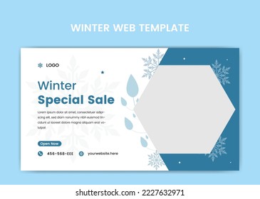 Winter sale web banner template.