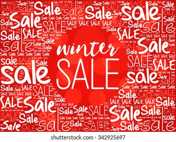 WINTER SALE word cloud background, business concept