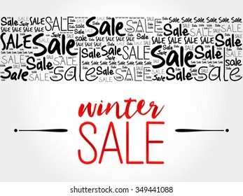 WINTER SALE word cloud background, business concept