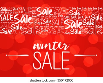 WINTER SALE word cloud background, business concept