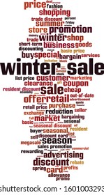 Winter sale word cloud concept. Collage made of words about winter sale. Vector illustration 