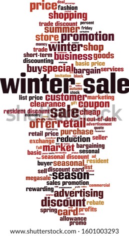 Winter sale word cloud concept. Collage made of words about winter sale. Vector illustration 