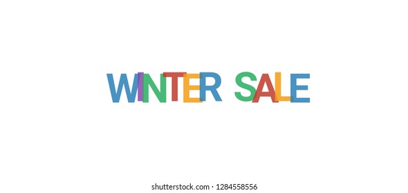 Winter Sale word concept. Colorful "Winter Sale" on white background. Use for cover, banner, blog.