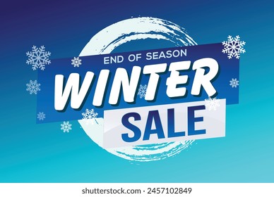 winter sale word text concept icon logo sign symbol vector note mega shopping style for use landing page, template, social media, web, mobile app, poster, banner, flyer, background, gift card, coupon
