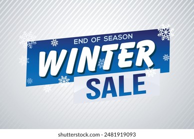 winter sale word text concept icon logo sign symbol vector note mega shopping style for use landing page, template, social media, web, mobile app, poster, banner, flyer, background, gift card, coupon
