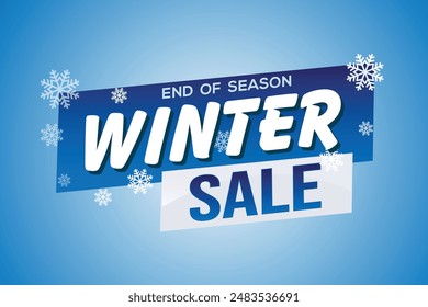 winter sale word text concept icon logo sign symbol vector note mega shopping style for use landing page, template, social media, web, mobile app, poster, banner, flyer, background, gift card, coupon
