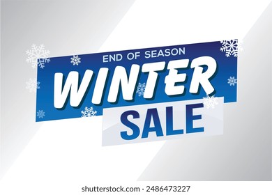 winter sale word text concept icon logo sign symbol vector note mega shopping style for use landing page, template, social media, web, mobile app, poster, banner, flyer, background, gift card, coupon
