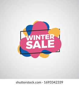 Winter salel banner on white background design