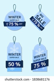 Kollektion von Winterverkäufen. Vektorgrafik.
