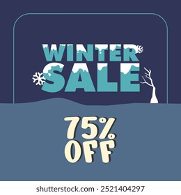 winter salew promo design vector