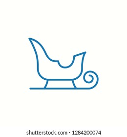winter santas sleight thin line blue icon
