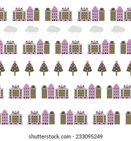 winter scandinavian city pattern
