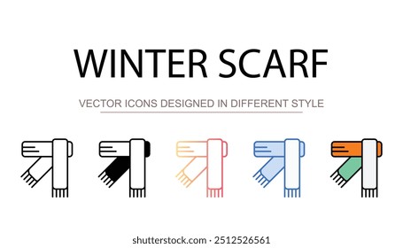 Winter Scarf icon design with white background stock illustration