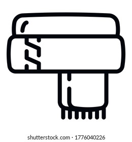 Icono de la bufanda de invierno. Esbozar icono vectorial de la bufanda de invierno para diseño web aislado en fondo blanco
