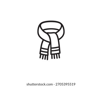 Ilustración de diseño de Vector de icono de bufanda de invierno.