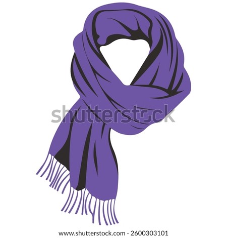 Winter scarf isolated vector illustration on white background
