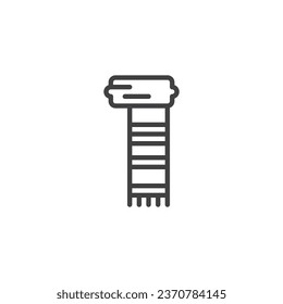 Winter scarf line icon. linear style sign for mobile concept and web design. Scarf accessory outline vector icon. Symbol, logo illustration. Vector graphics