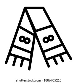 Winter Scarf Line Icon Vector Template