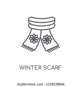 winter Scarf linear icon. Modern outline winter Scarf logo concept on white background from Winter collection. Suitable for use on web apps, mobile apps and print media.