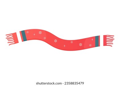 Winter scarf red, accessory and clothes white background. 