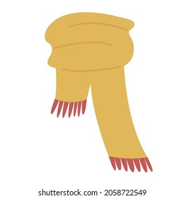 Winter scarf. Sportswear and accessories for winter, autumn and spring. Flat vector cartoon illustration of winter activity isolated on white background.