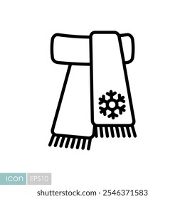 Winter scarf vector icon. Winter sign. Graph symbol for event and holiday web site and apps design, logo, app, UI